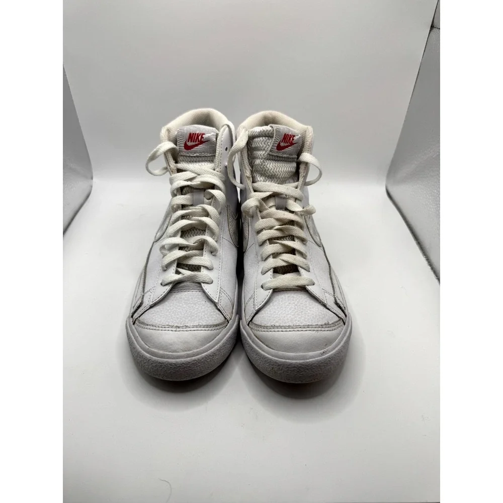 Nike Blazer Mid '77 GS White Logo Print DJ4624-100 Kids 6‎ Sneaker Leather Skate